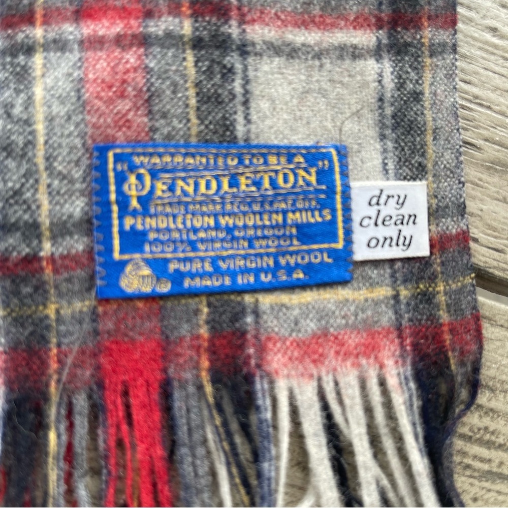 Pendleton Woolen Mills Vintage Wool Plaid Scarf Wrap Unisex - Picture 2 of 6